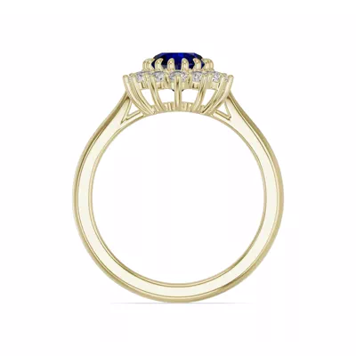 Iconic Oval Sapphire & Diamond Halo Ring (8x6mm)