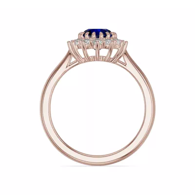 Iconic Oval Sapphire & Lab Diamond Halo Ring (8x6mm)