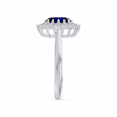Iconic Oval Sapphire & Lab Diamond Halo Ring (8x6mm)