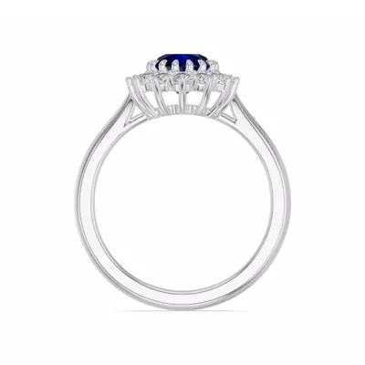 Iconic Oval Sapphire & Diamond Halo Ring (8x6mm)