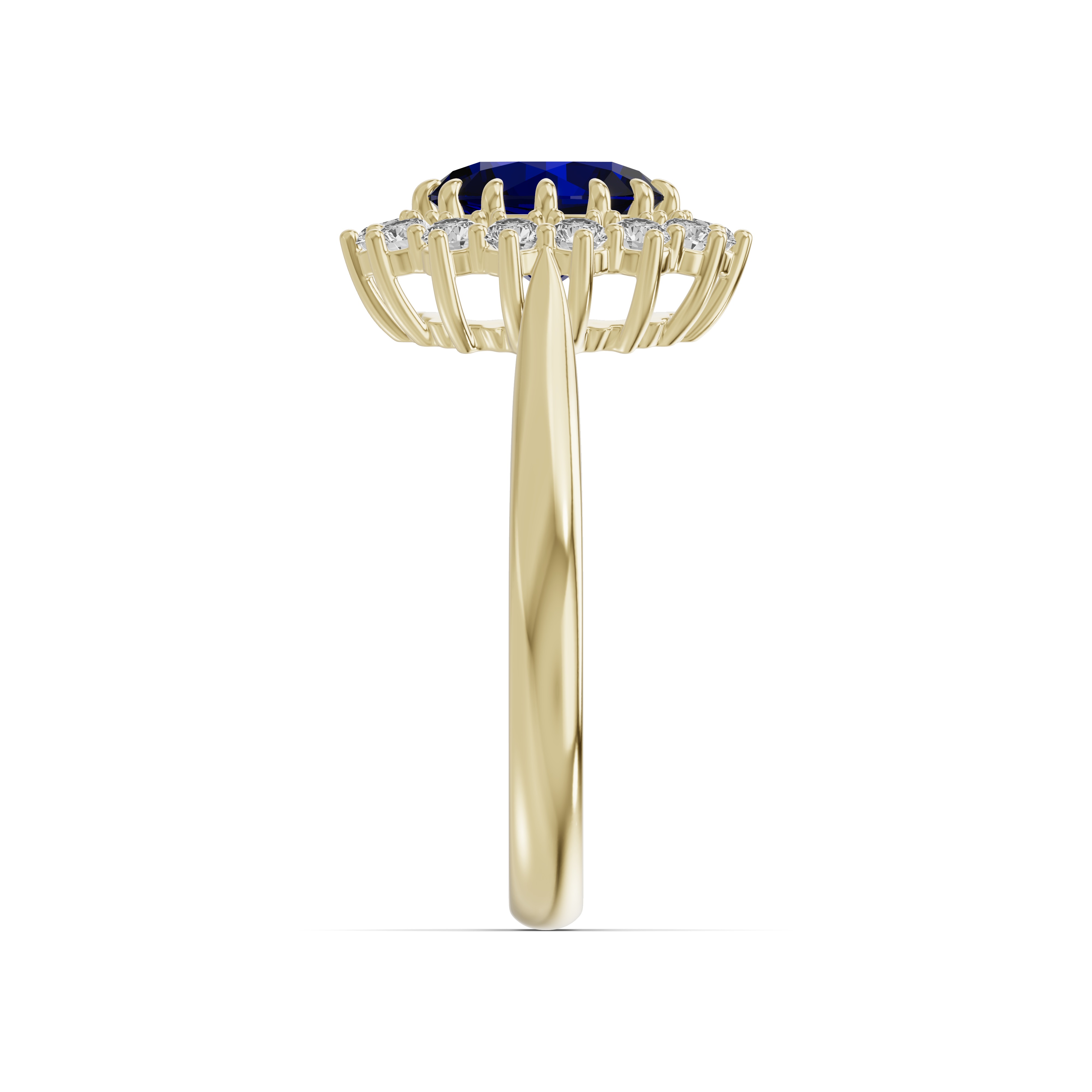 Iconic Oval Sapphire & Lab Diamond Halo Ring (8x6mm)