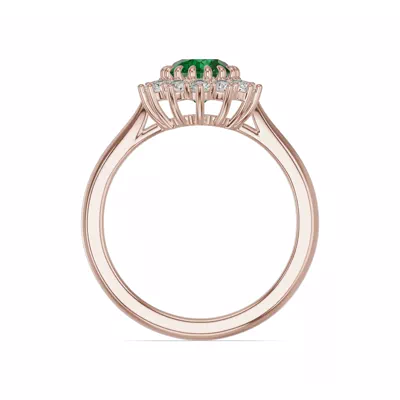 Iconic Oval Emerald & Diamond Halo Ring (8x6mm)