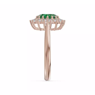 Iconic Oval Emerald & Diamond Halo Ring (8x6mm)