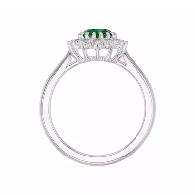 Iconic Oval Emerald & Lab Diamond Halo Ring (8x6mm)
