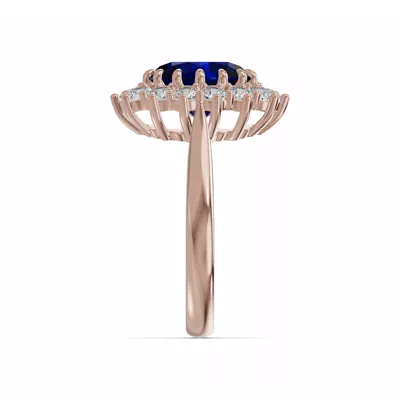 Iconic Oval Sapphire & Lab Diamond Halo Ring (10x8mm)