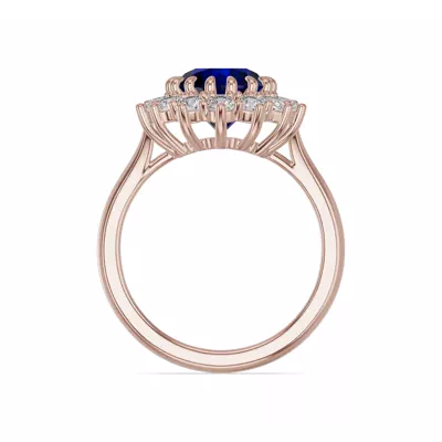 Iconic Oval Sapphire & Diamond Halo Ring (10x8mm)