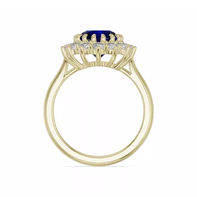Iconic Oval Sapphire & Lab Diamond Halo Ring (10x8mm)