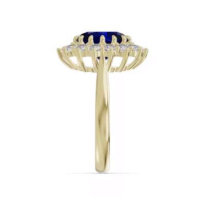 Iconic Oval Sapphire & Lab Diamond Halo Ring (10x8mm)