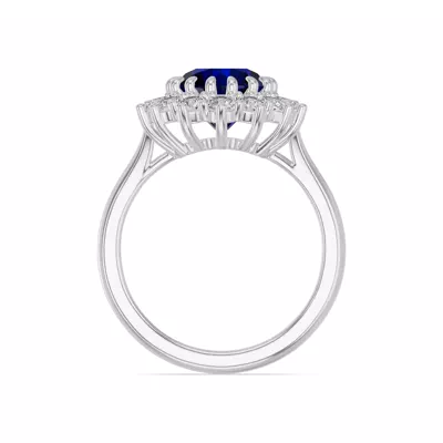 Iconic Oval Sapphire & Lab Diamond Halo Ring (10x8mm)