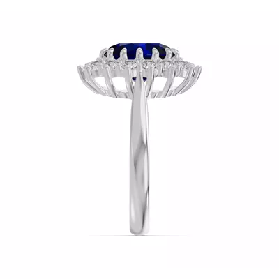 Iconic Oval Sapphire & Diamond Halo Ring (10x8mm)