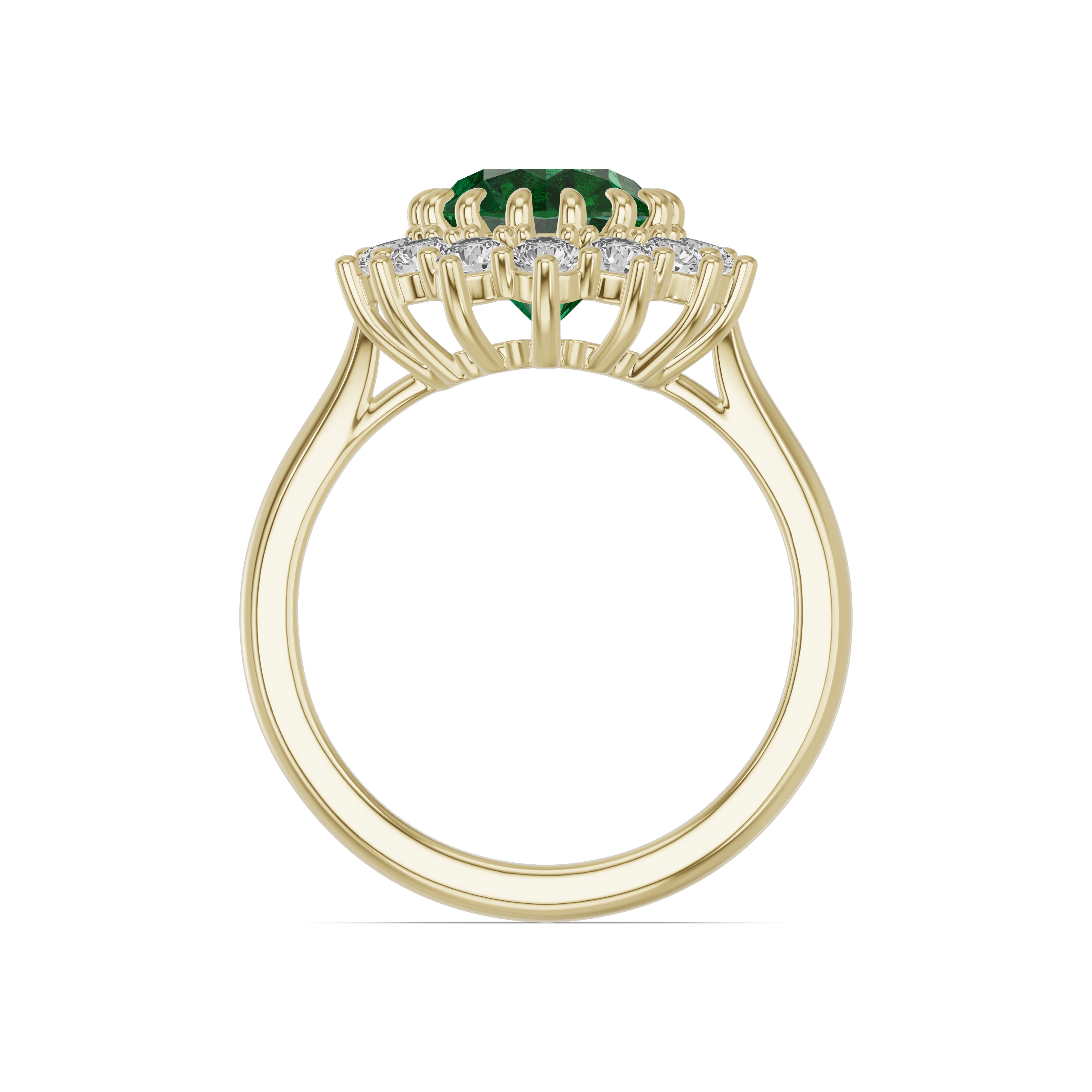 Iconic Oval Emerald & Diamond Halo Ring (10x8mm)