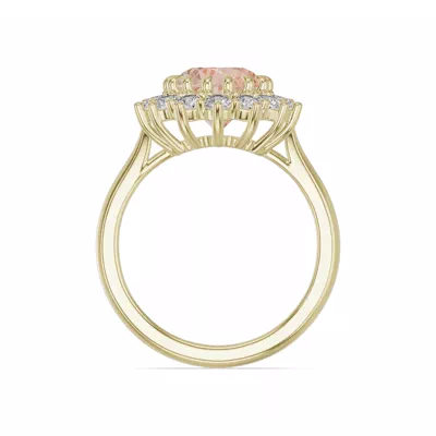 Iconic Oval Morganite & Diamond Halo Ring (10x8mm)