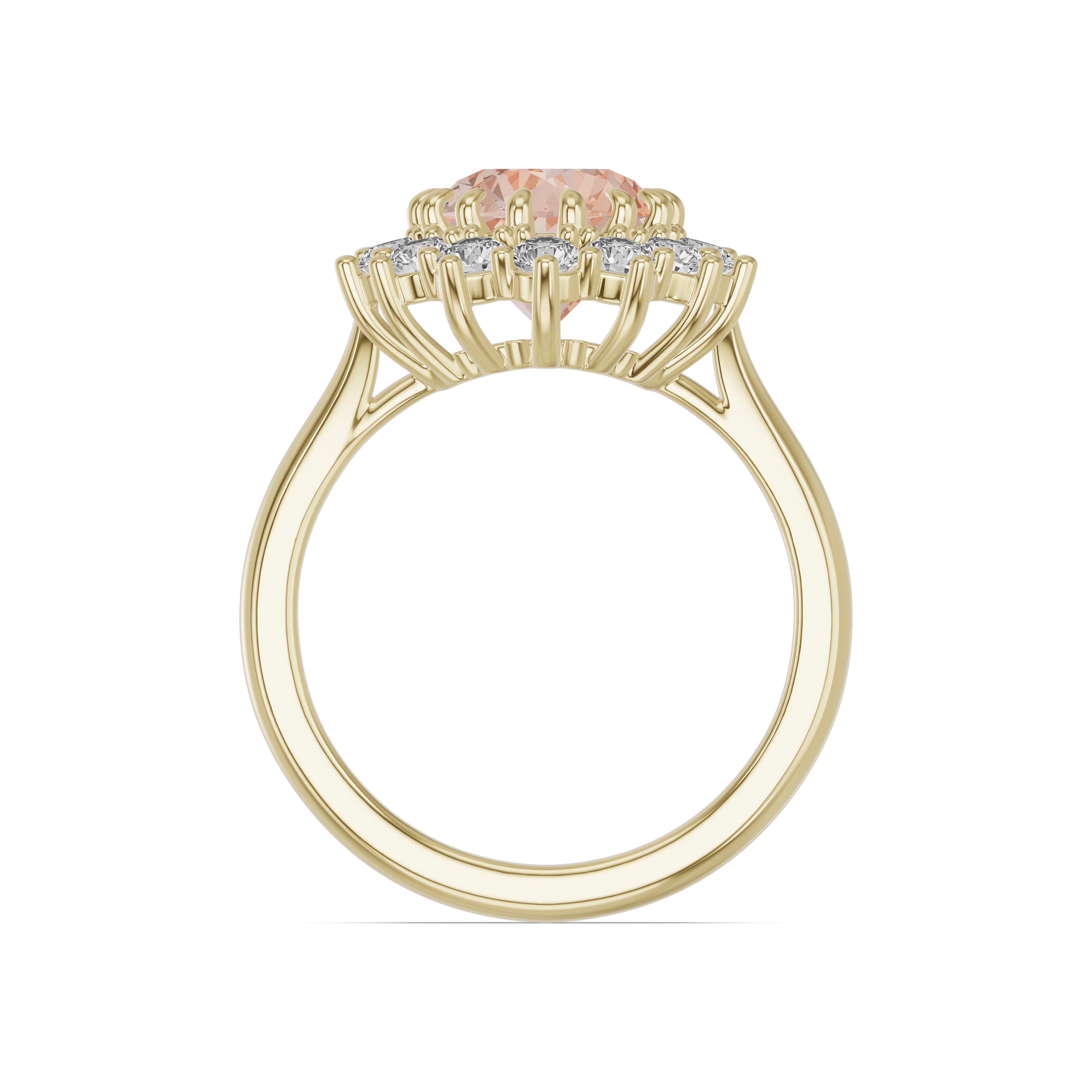 Iconic Oval Morganite & Diamond Halo Ring (10x8mm)