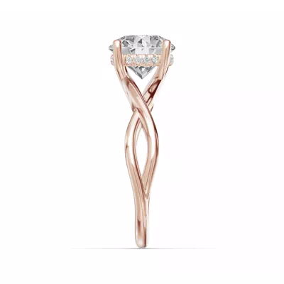 Bianca Twist Hidden Halo Lab Engagement Ring