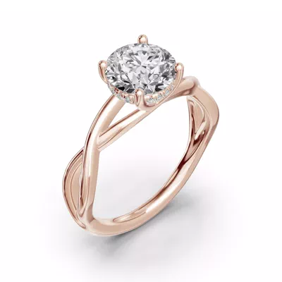 Bianca Twist Hidden Halo Engagement Ring