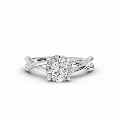 Bianca Twist Hidden Halo Lab Engagement Ring