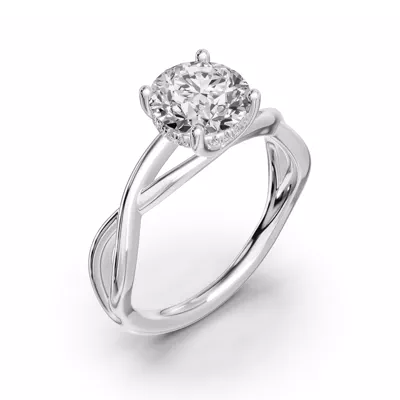 Bianca Twist Hidden Halo Lab Engagement Ring