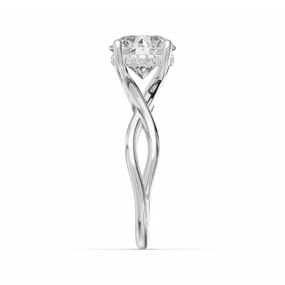 Bianca Twist Hidden Halo Lab Engagement Ring