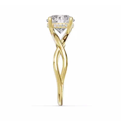 Bianca Twist Hidden Halo Lab Engagement Ring