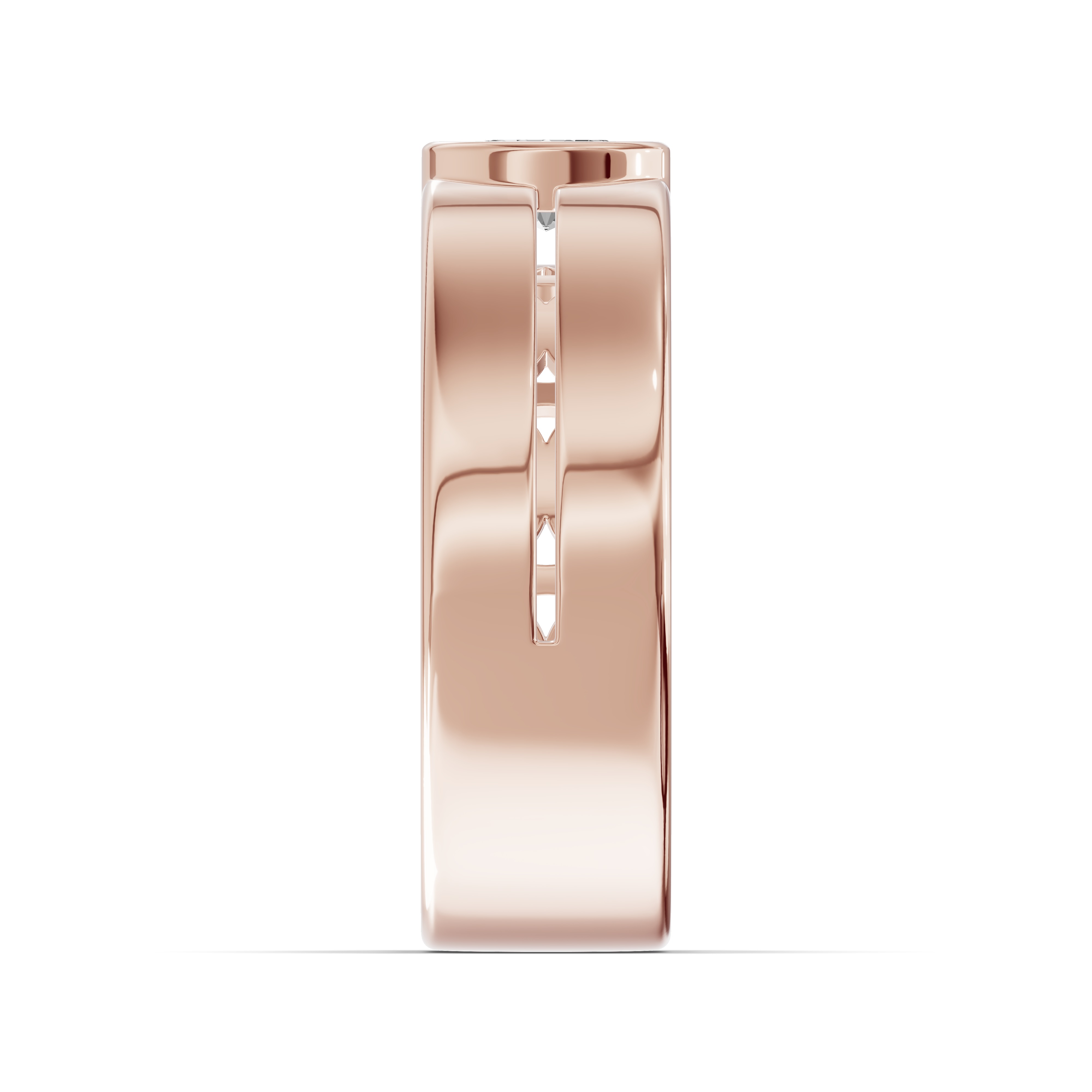 Grooved Oval Lab Diamond Bezel Band (.50 ct.)