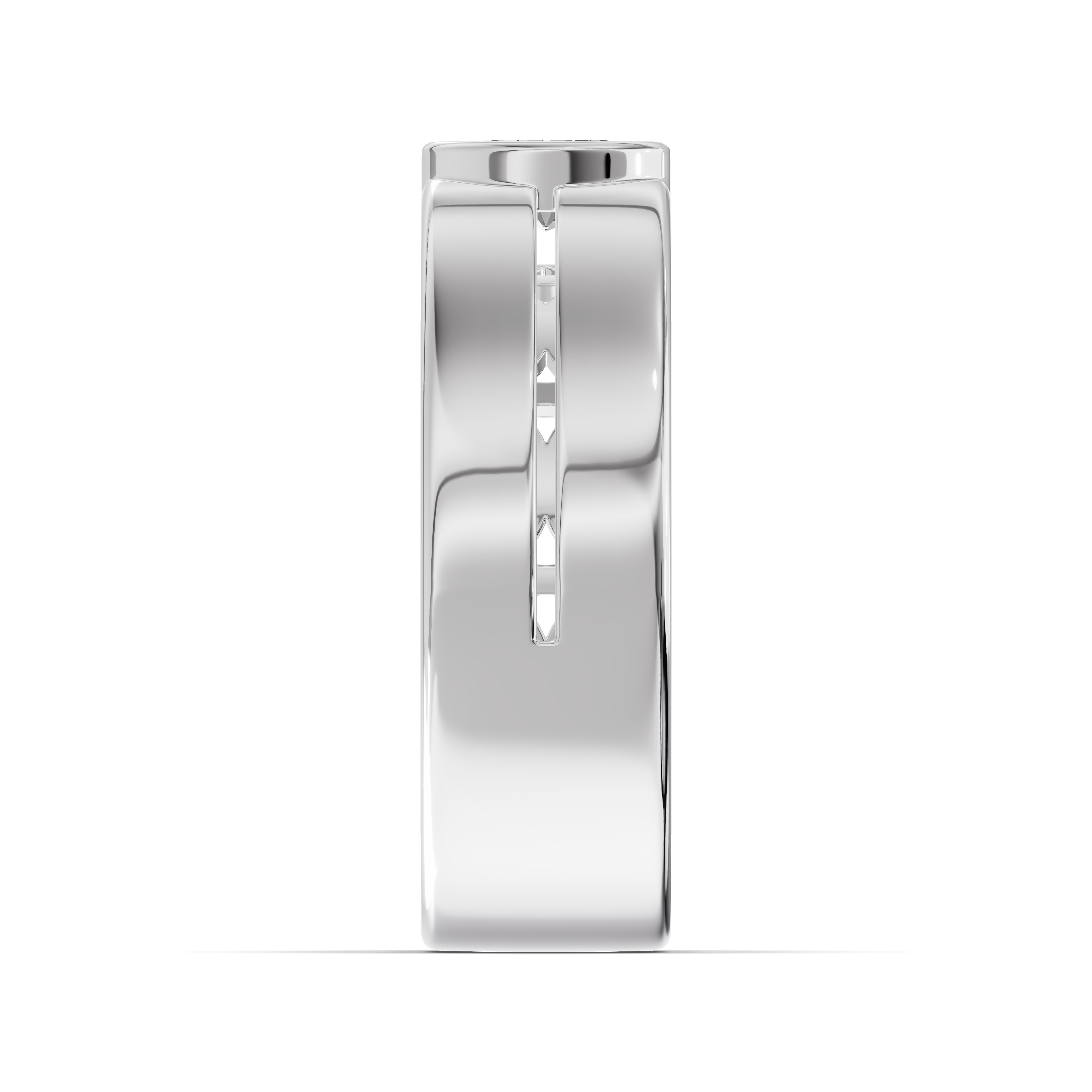 Grooved Oval Lab Diamond Bezel Band (.50 ct.)