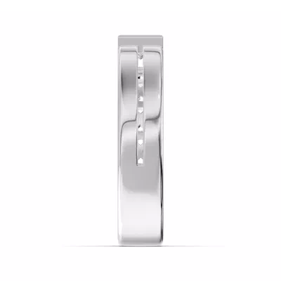 Grooved Princess-Cut Lab Diamond Bezel Band (.50 ct.)