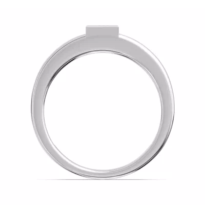 Grooved Princess-Cut Lab Diamond Bezel Band (.50 ct.)
