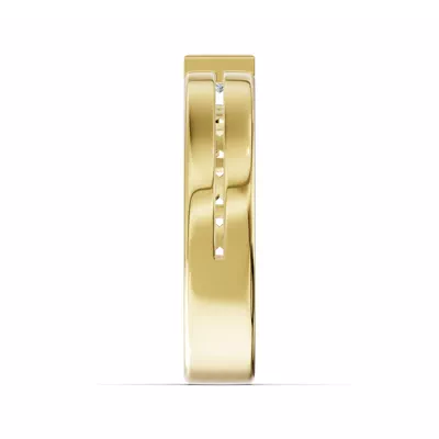 Grooved Princess-Cut Lab Diamond Bezel Band (.50 ct.)