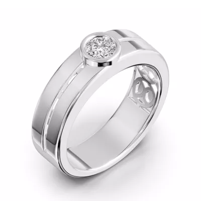 Grooved Round Lab Diamond Bezel Band (.50 ct.)