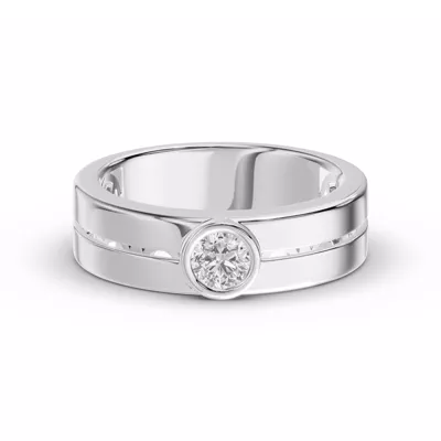 Grooved Round Lab Diamond Bezel Band (.50 ct.)