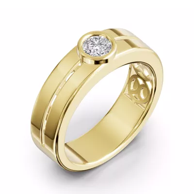 Grooved Round Lab Diamond Bezel Band (.50 ct.)
