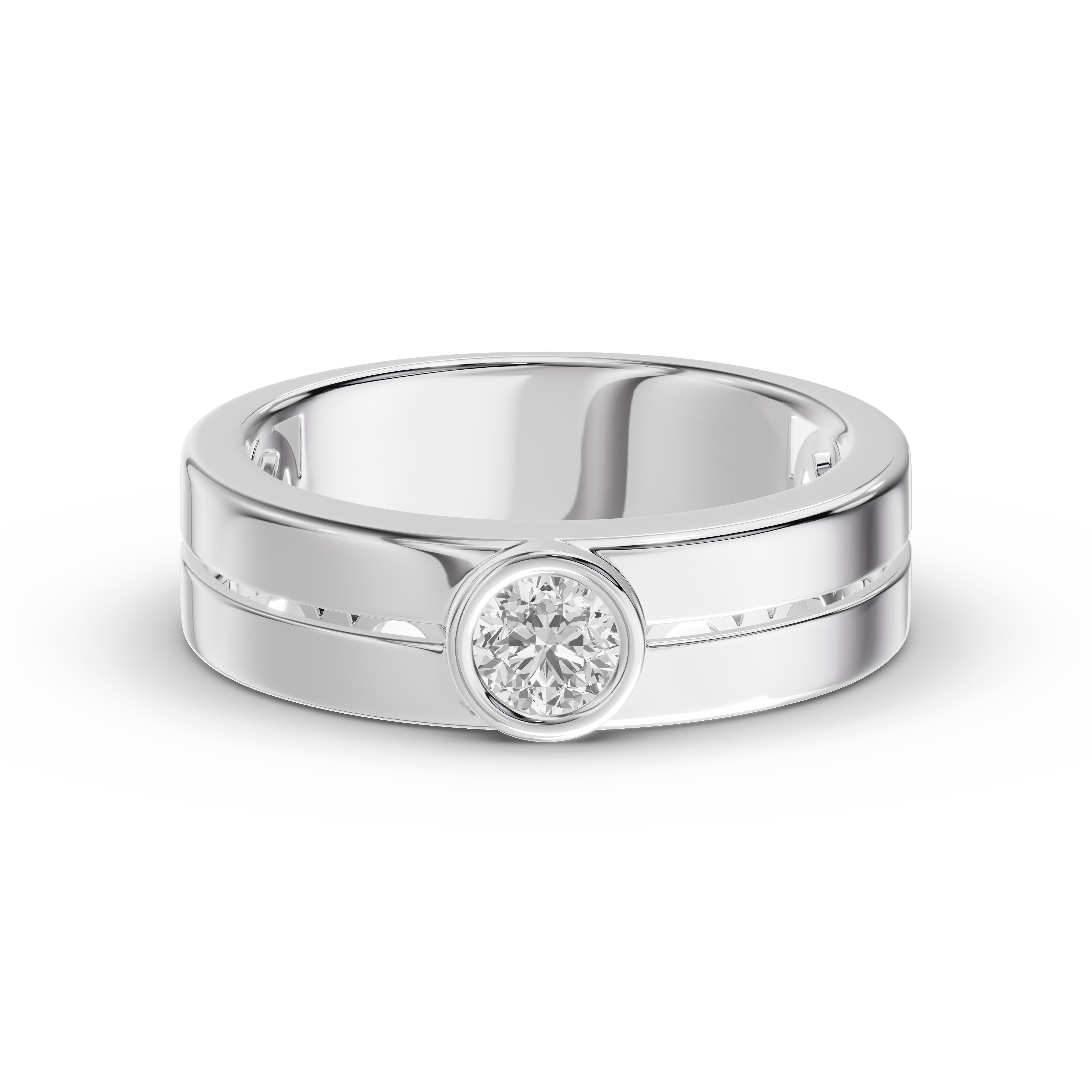 Grooved Round Lab Diamond Bezel Band (.50 ct.)