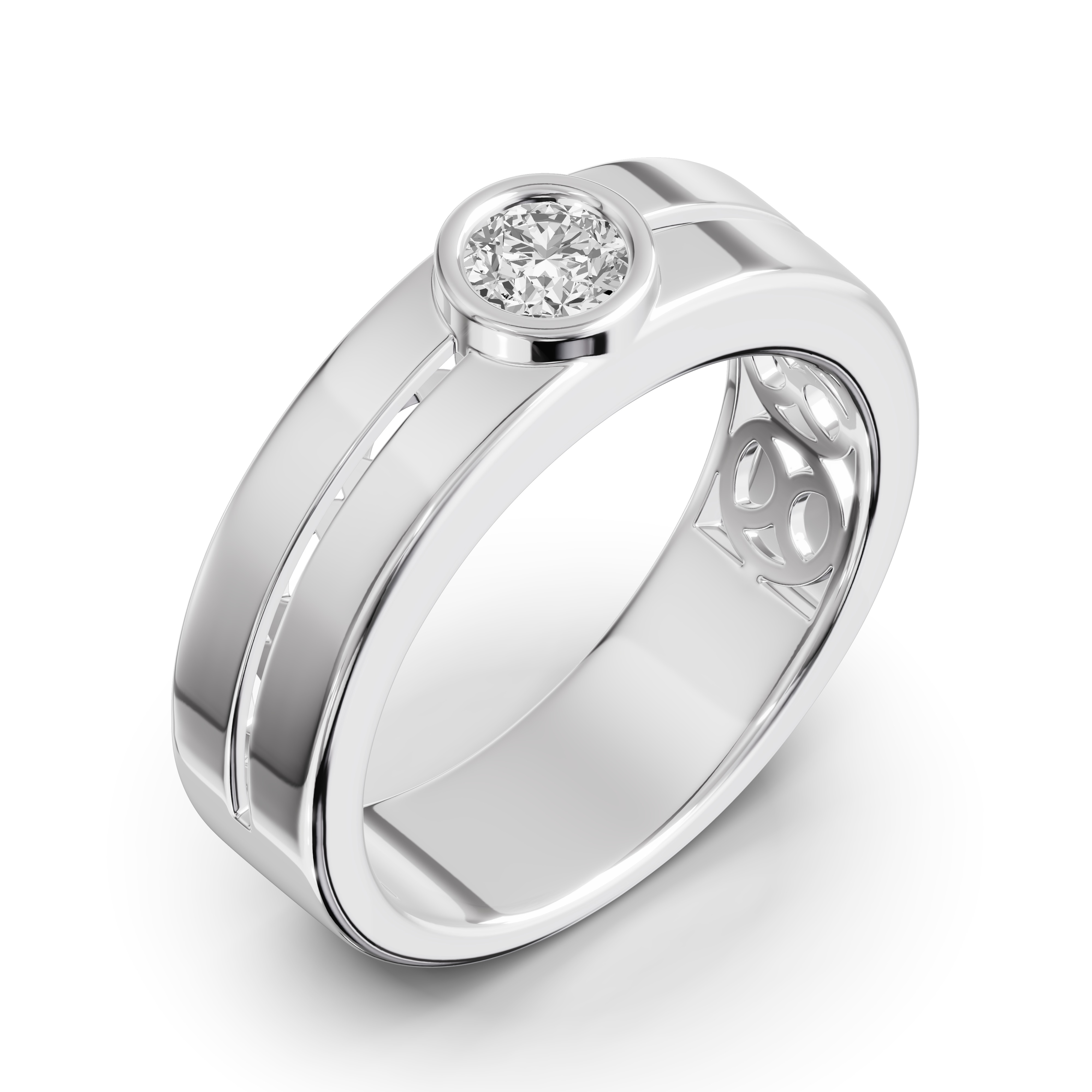 Grooved Round Lab Diamond Bezel Band (.50 ct.)