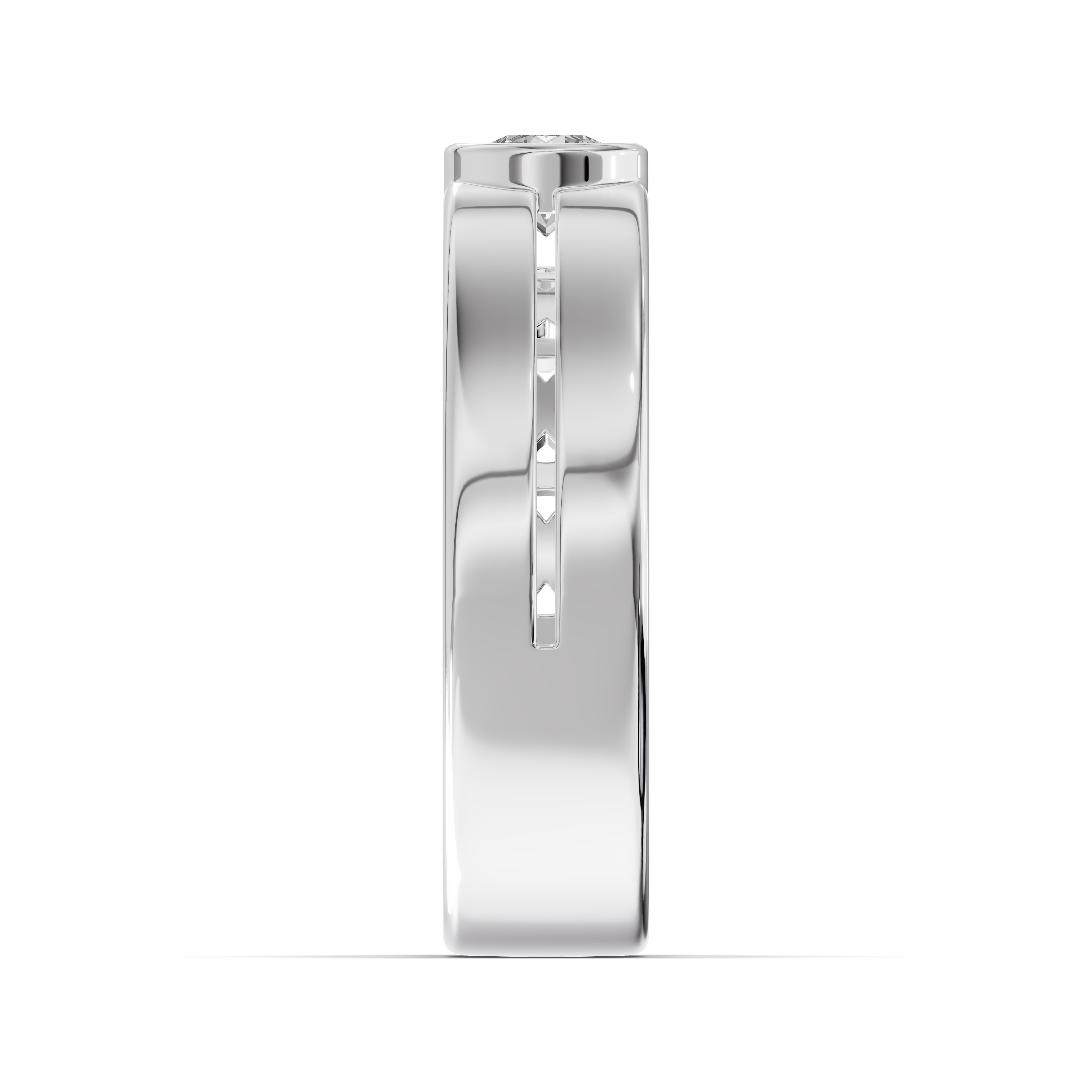 Grooved Round Lab Diamond Bezel Band (.50 ct.)