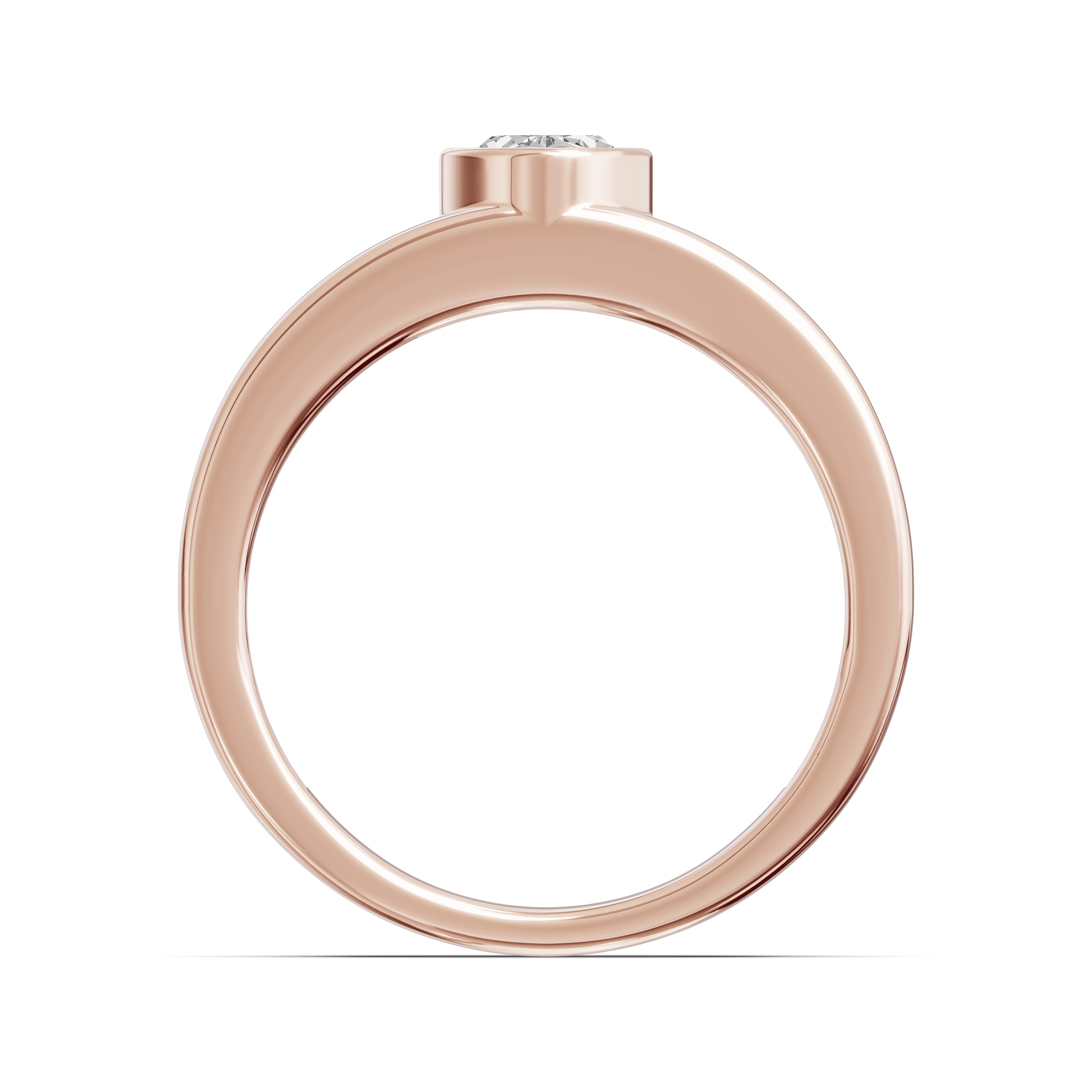 Grooved Oval Lab Diamond Bezel Band (1.00 ct.)