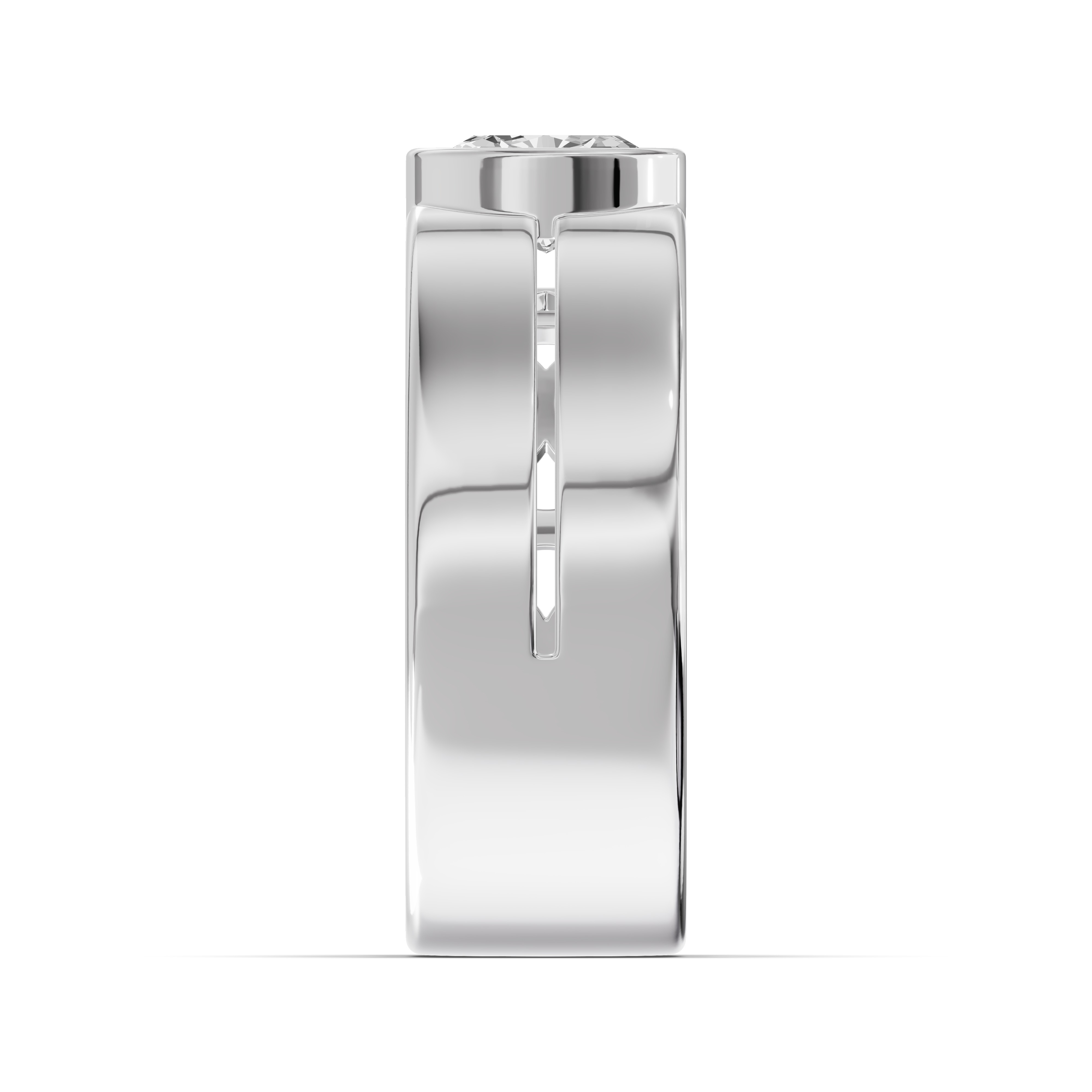 Grooved Oval Lab Diamond Bezel Band (1.00 ct.)