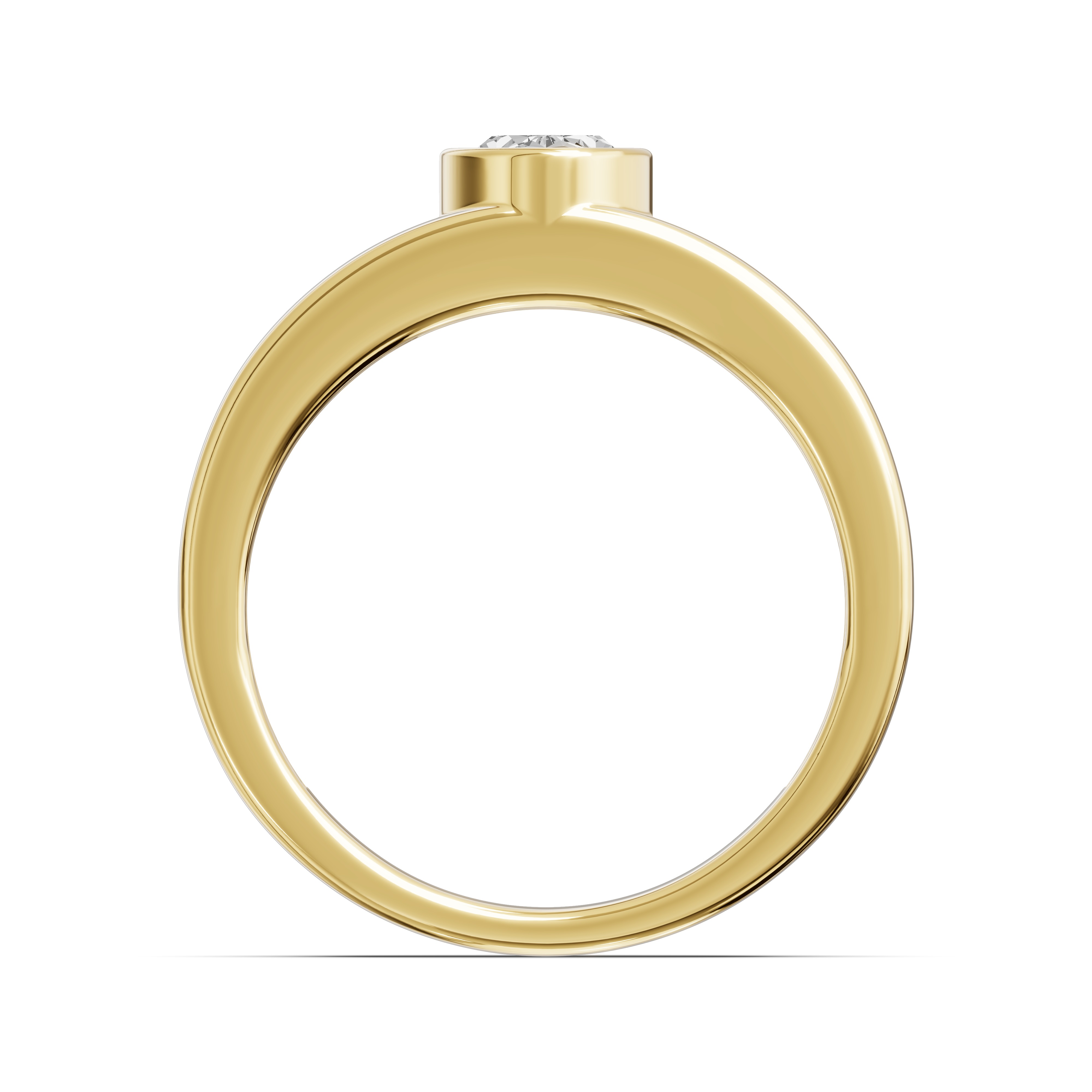 Grooved Oval Lab Diamond Bezel Band (1.00 ct.)