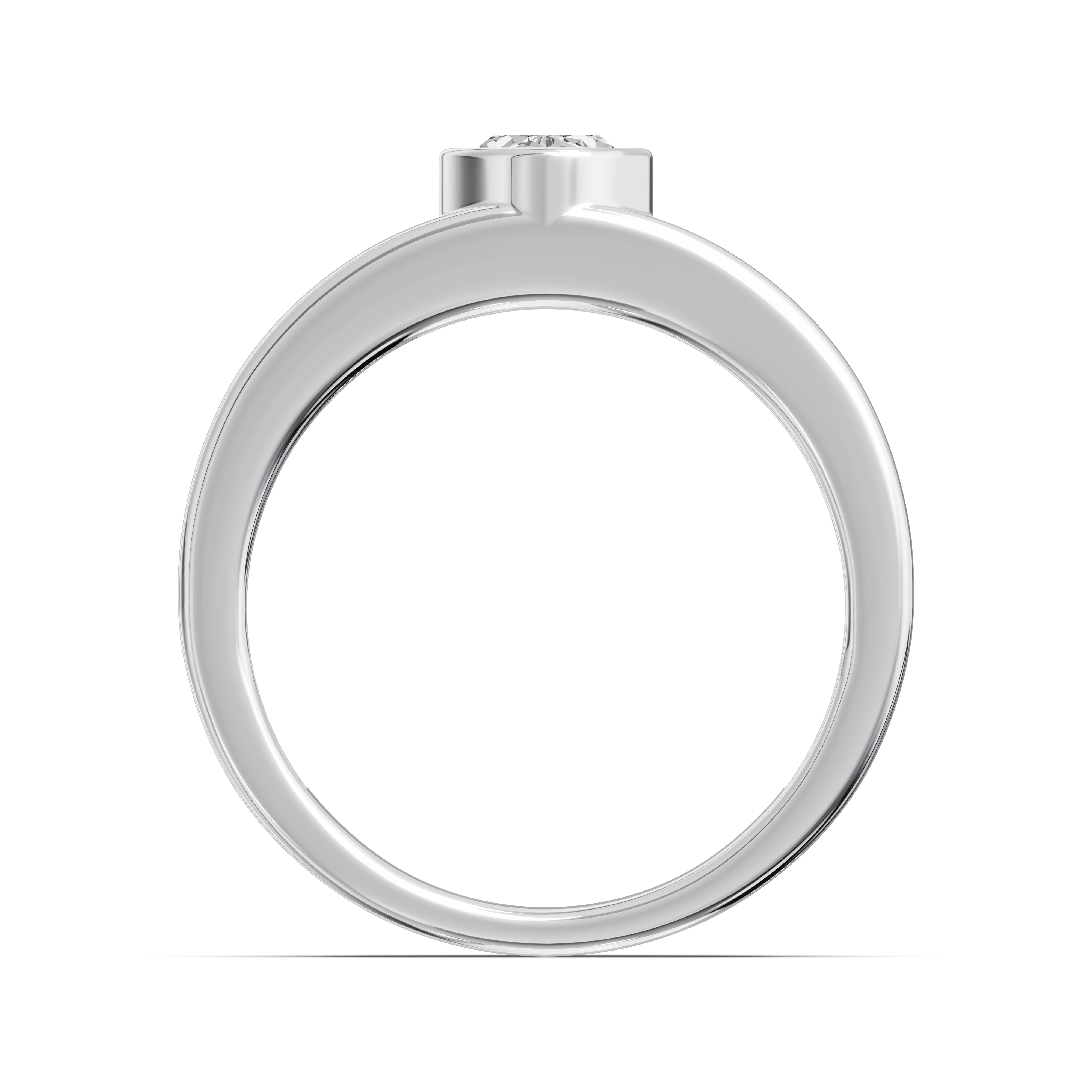 Grooved Oval Lab Diamond Bezel Band (1.00 ct.)