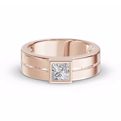 Grooved Princess-Cut Lab Diamond Bezel Band (1.00 ct.)