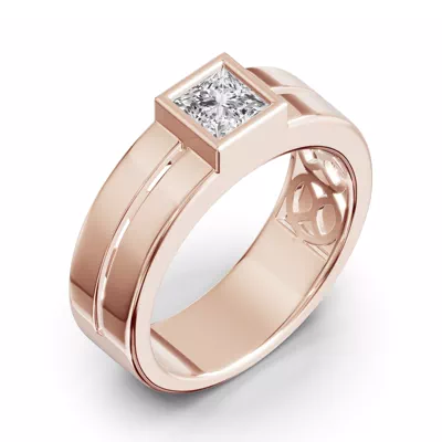 Grooved Princess-Cut Lab Diamond Bezel Band (1.00 ct.)