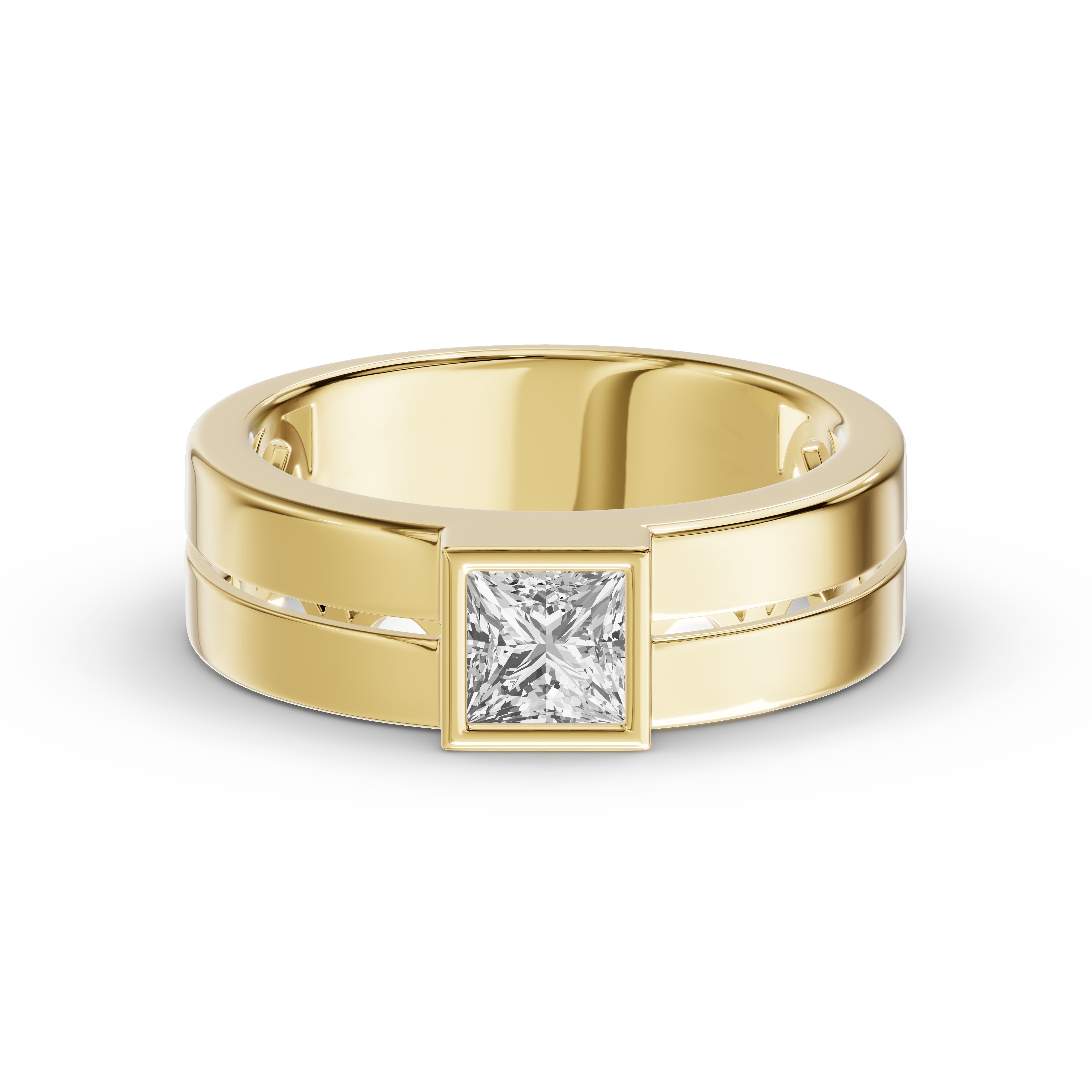 Grooved Princess-Cut Lab Diamond Bezel Band (1.00 ct.)