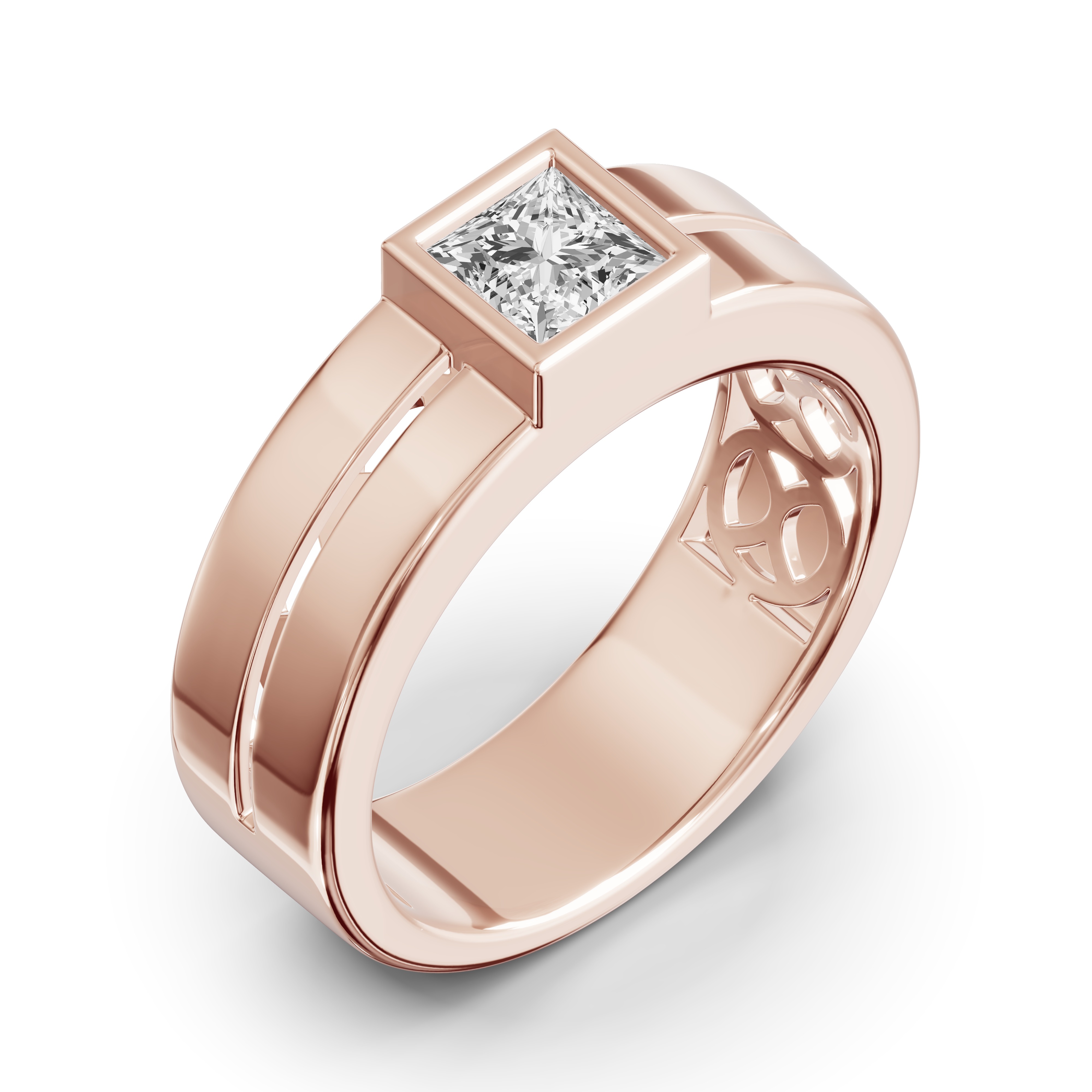 Grooved Princess-Cut Lab Diamond Bezel Band (1.00 ct.)
