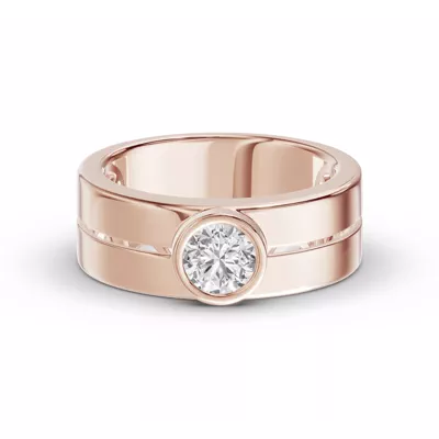 Grooved Round Lab Diamond Bezel Band (1.00 ct.)