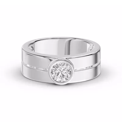 Grooved Round Lab Diamond Bezel Band (1.00 ct.)