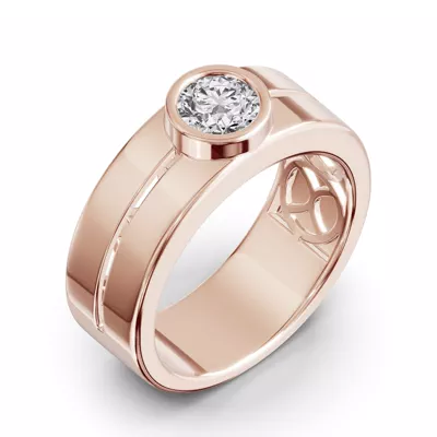 Grooved Round Lab Diamond Bezel Band (1.00 ct.)