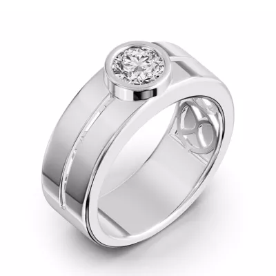 Grooved Round Lab Diamond Bezel Band (1.00 ct.)
