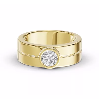 Grooved Round Lab Diamond Bezel Band (1.00 ct.)