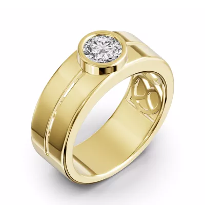 Grooved Round Lab Diamond Bezel Band (1.00 ct.)
