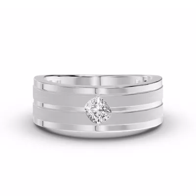 Double-Ridge Cushion Lab Diamond Bezel Band (.50 ct.)