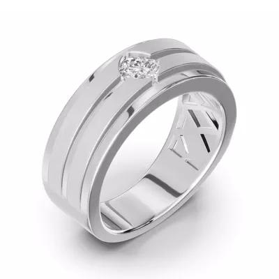 Double-Ridge Cushion Lab Diamond Bezel Band (.50 ct.)